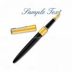 Elegant Fountain Pen with Sample Text
